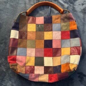 Vintage 00’ Lucky Brand Color Patchwork Purse, Multi Color.